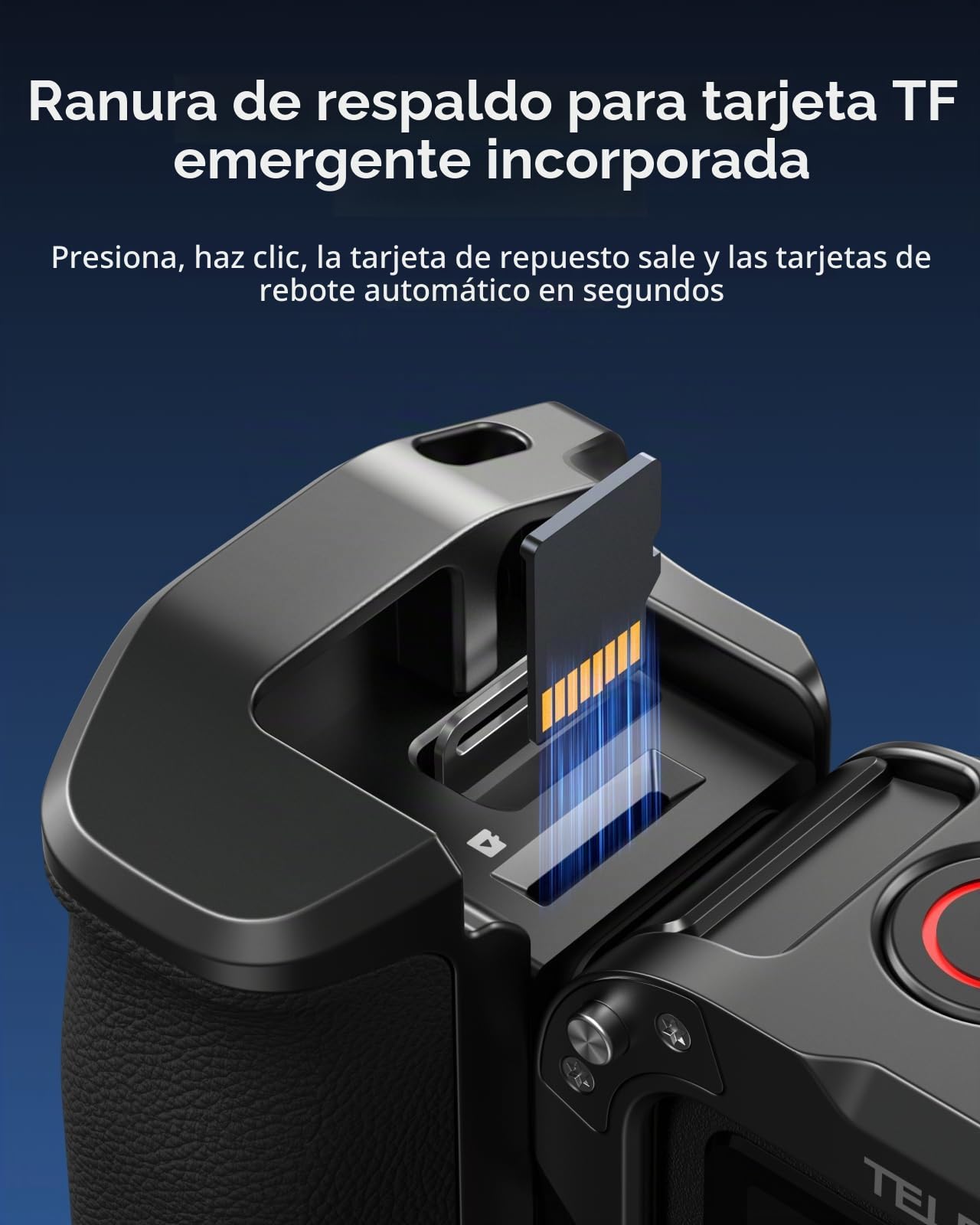 TELESIN Street Grip Kit para Insta360 Ace Pro/Ace Pro 2 – Cage Metálico Rabbit, Empuñadura Basculante, Aleación de Aluminio, Ranura TF, Liberación Rápida, Accesorios Vlog y Cámara Action