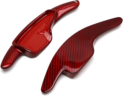 Miniatura 2 de iJDMTOY Red Genuine Carbon Fiber Steering Wheel Larger Paddle Shifter Extensions Compatible with Chevy 2014-2019 C7 Corvette, 2016-up Gen6 Camaro