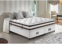 Cama Box King Colchão + Box 193x203 Molas Ensacadas Cama Inbox Relax Pillow
