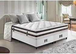 Cama Box King Colchão + Box 193x203 Molas Ensacadas Cama Inbox Relax Pillow