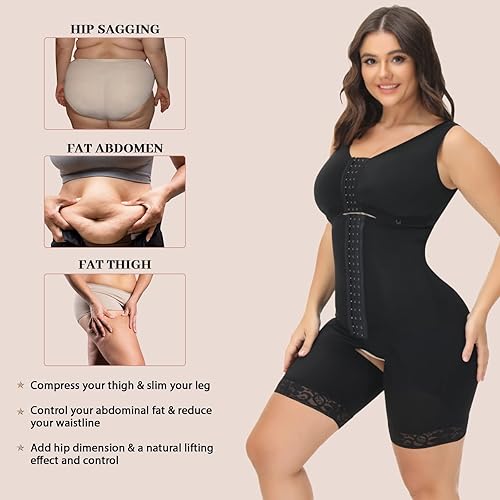 Miniatura 2 de WELOOC Fajas Colombianas Fajas - Body moldeador de cuerpo completo para mujer con control de abdomen