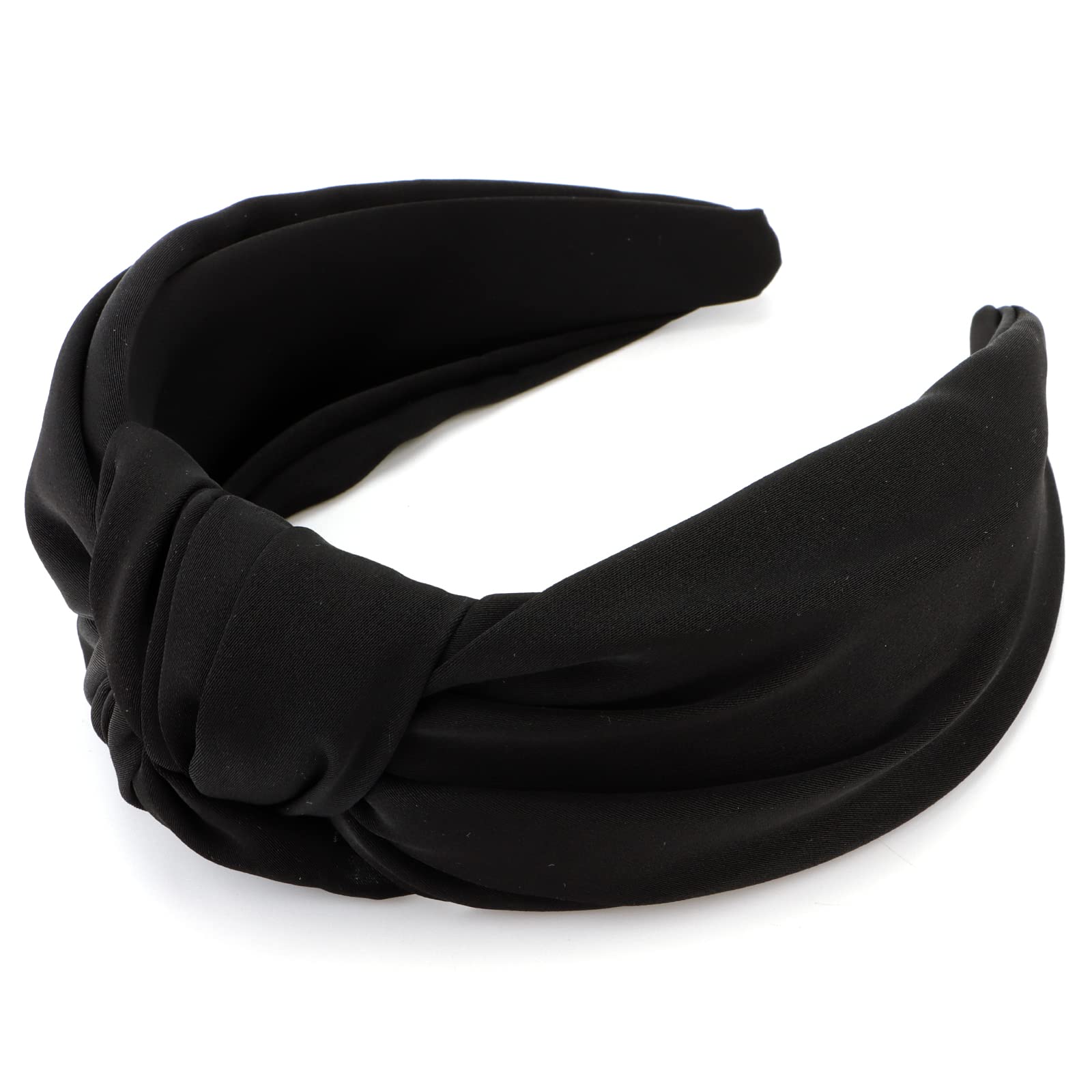 Slip Women\'s Black Pure Silk Knot Headband Unique Bargains 1 Pcs Knotted Silk Headband Fashion Hairband  main image 3