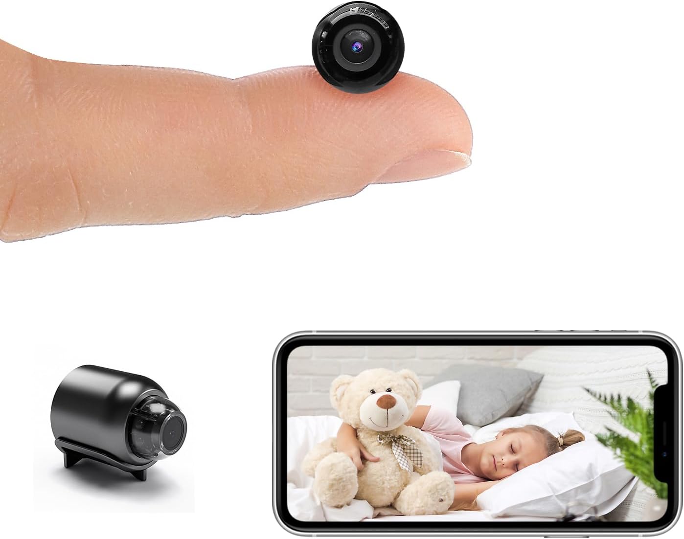 New Smallest Wireless WiFi Camera,HD1080P Mini Camera,Small Security Camera,Portable Smart Home Baby Monitor Camera with Night Vision,Motion Detection,Cloud Storage for Security with iOS Android APP