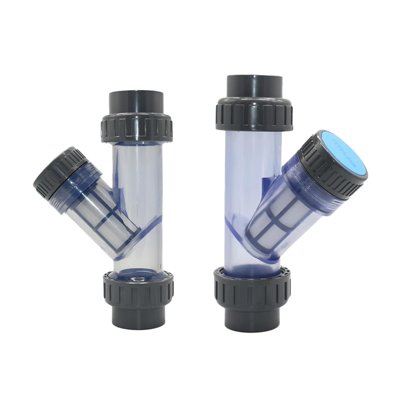 Filtro de agua tipo enchufe de 20/25/32/40/50/63mm, riego de jardín transparente, accesorios de 1mm DN15/20/25/32/40/50(63mm)