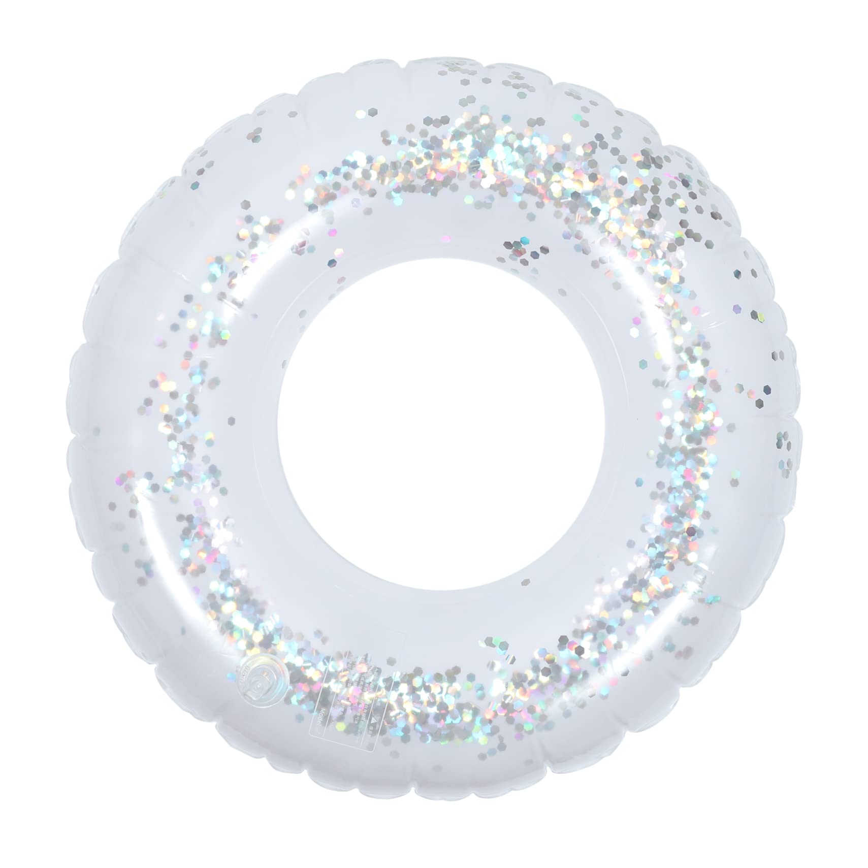 Hohopeti Pool Accessories Floating Sequins Swimming Ring PVC Inflatable Ring Safe for Boys and Girls 60cm Random