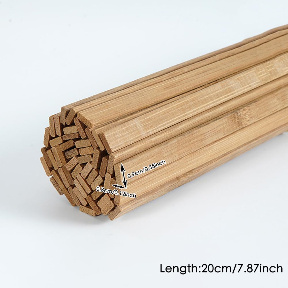 Drewniane szpikulce do majsterkowania, Patyczki drewniane Balsa 50 szt. Wiele rozmiarów Niedokończone lite drewno do majsterkowania