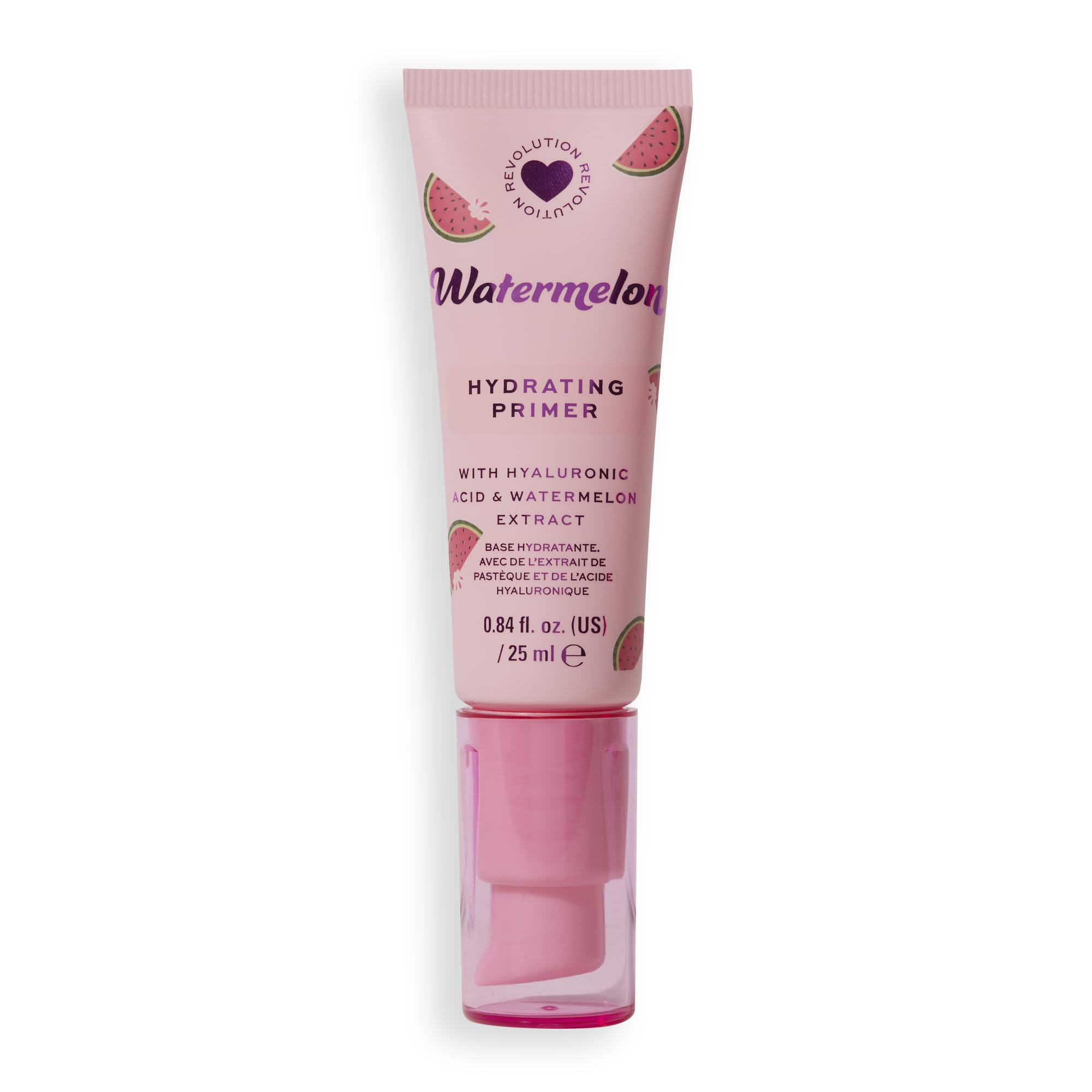 I Heart Revolution Watermelon Hydrating Primer, Lightweight Formula Infused with Hyaluronic Acid, Vegan & Cruelty-Free, 25ml