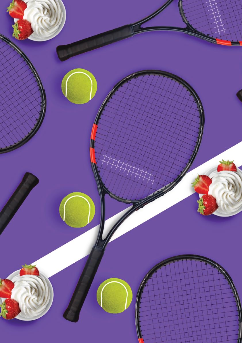 Partyrama.co.uk Multicolour Tennis Rackets & Strawberries Purple Design Poster Pvc Party Sign Decoration