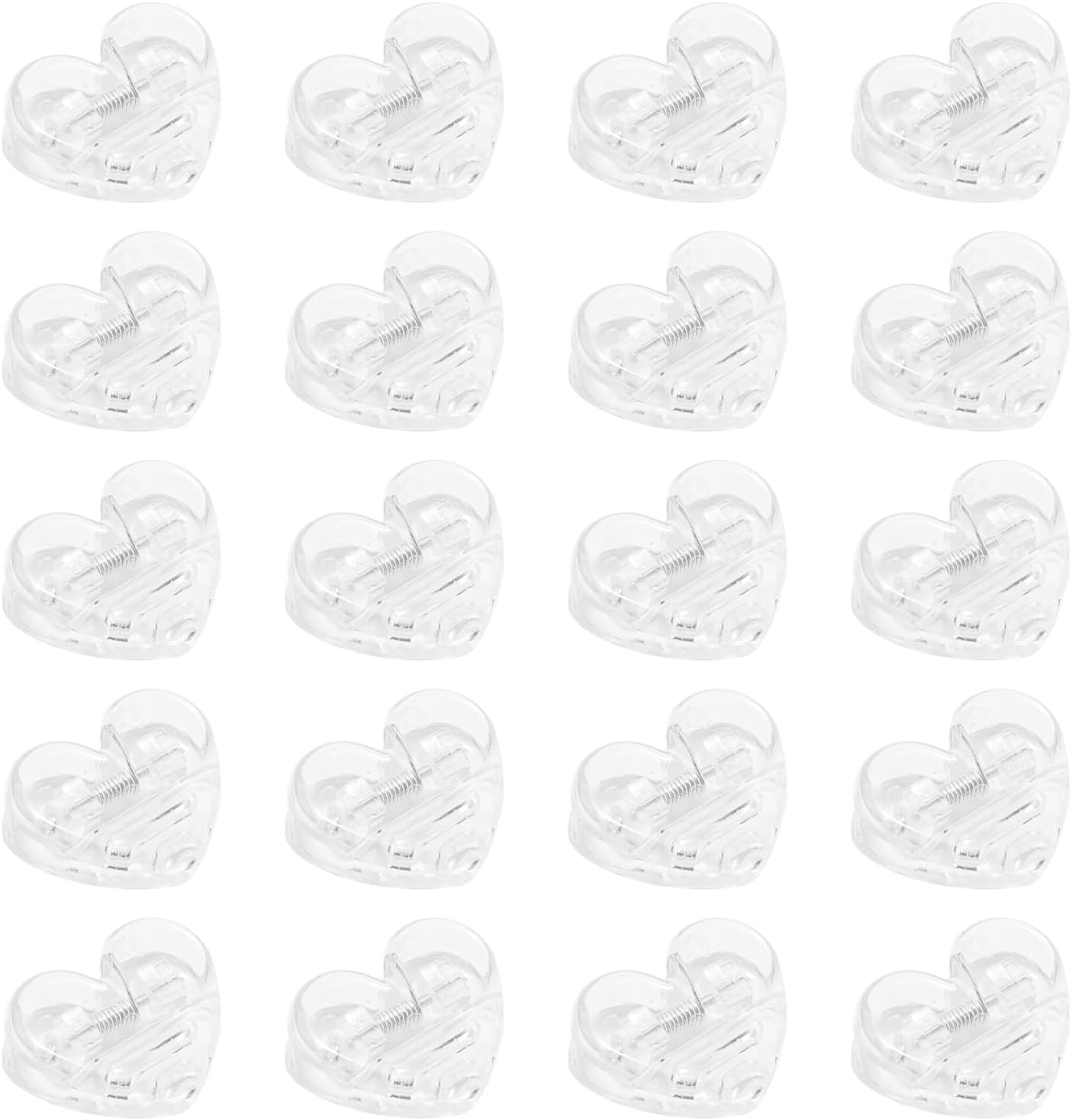 20 Pcs Cute White Heart Shaped Binder Clips, Mini Decorative Paper Clips Plastic Bag Clip, Photo Picture Pages Holder, Snack Coffee Storage Sealers for Kitchen/Office