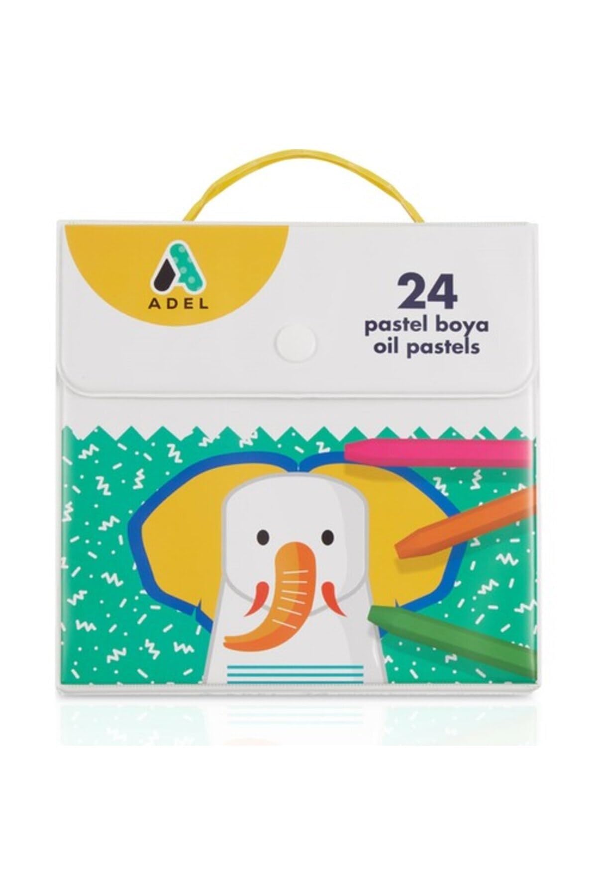 ADEL Pastel Boya 24 Renk, Plastik Çantalı, Turuncu