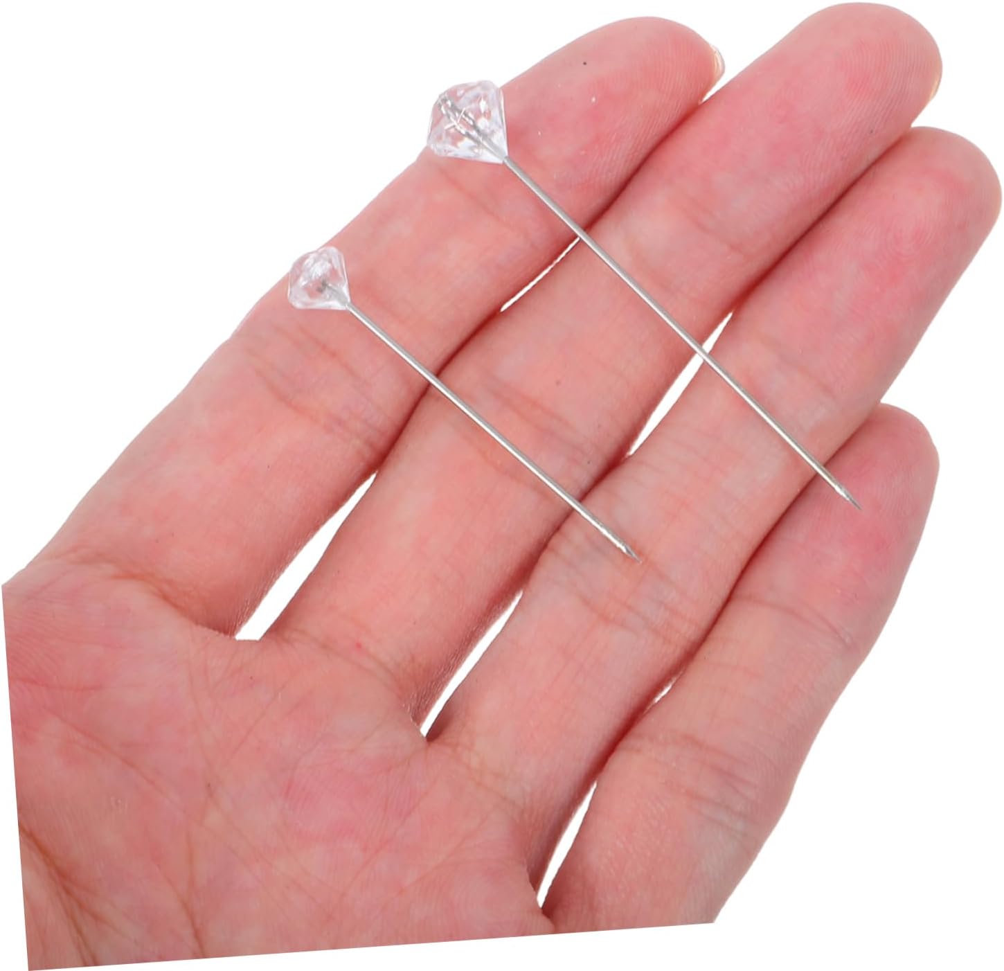 Gadpiparty 300pcs Rhinestone Pins for Floral Bouquets Transparent Brooches for Weddings Graduations Jewelry Making DIY Crafts Elegant Straight Head Design for Effortless Decoration