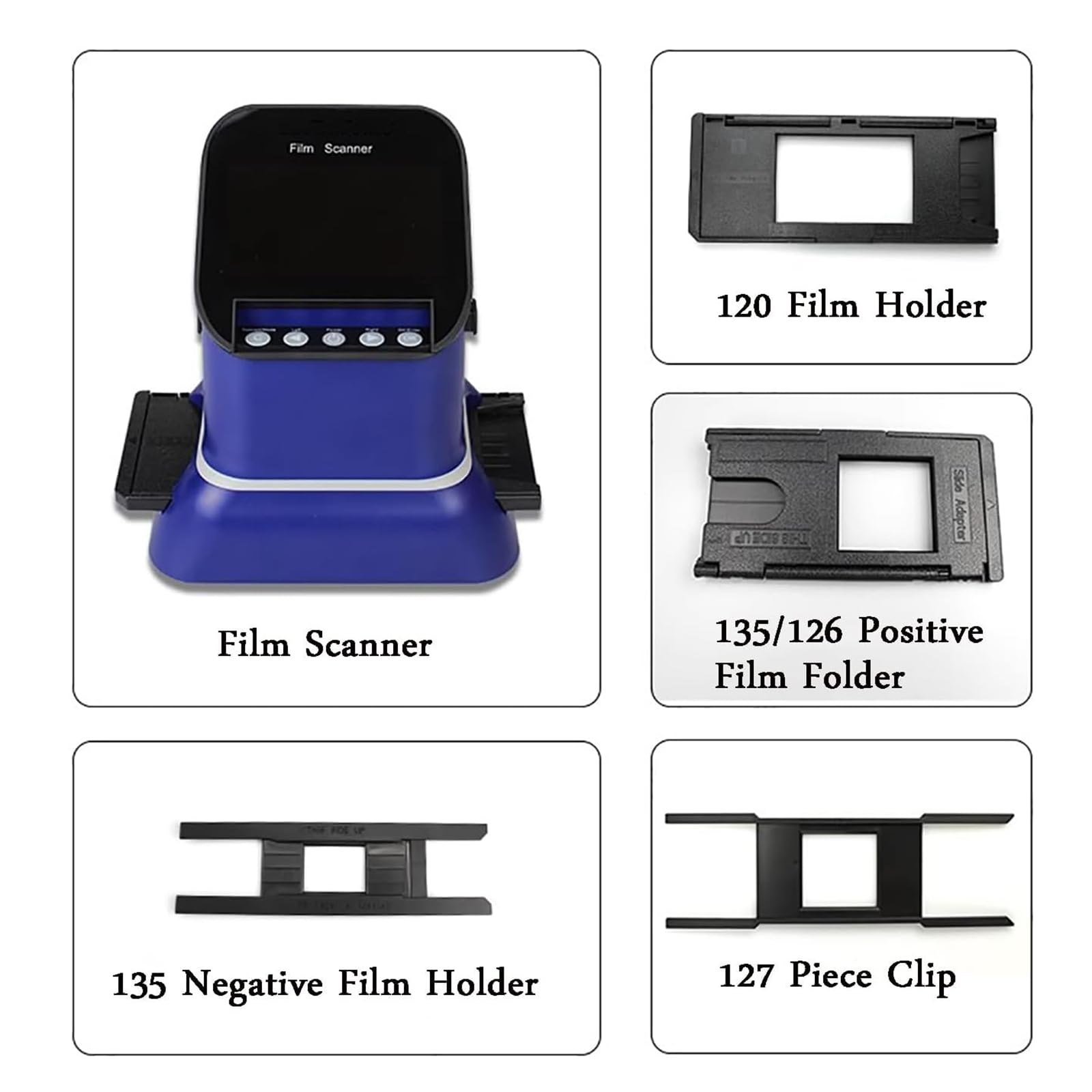 Scanner Numérique De Films Et Diapositives, avec Grand Écran 4,3", Convertit Les Négatifs Et Diapositives 135/120/126/127 en JPEG Numérique, 22 Millions De Pixels, Numérisation Rapide