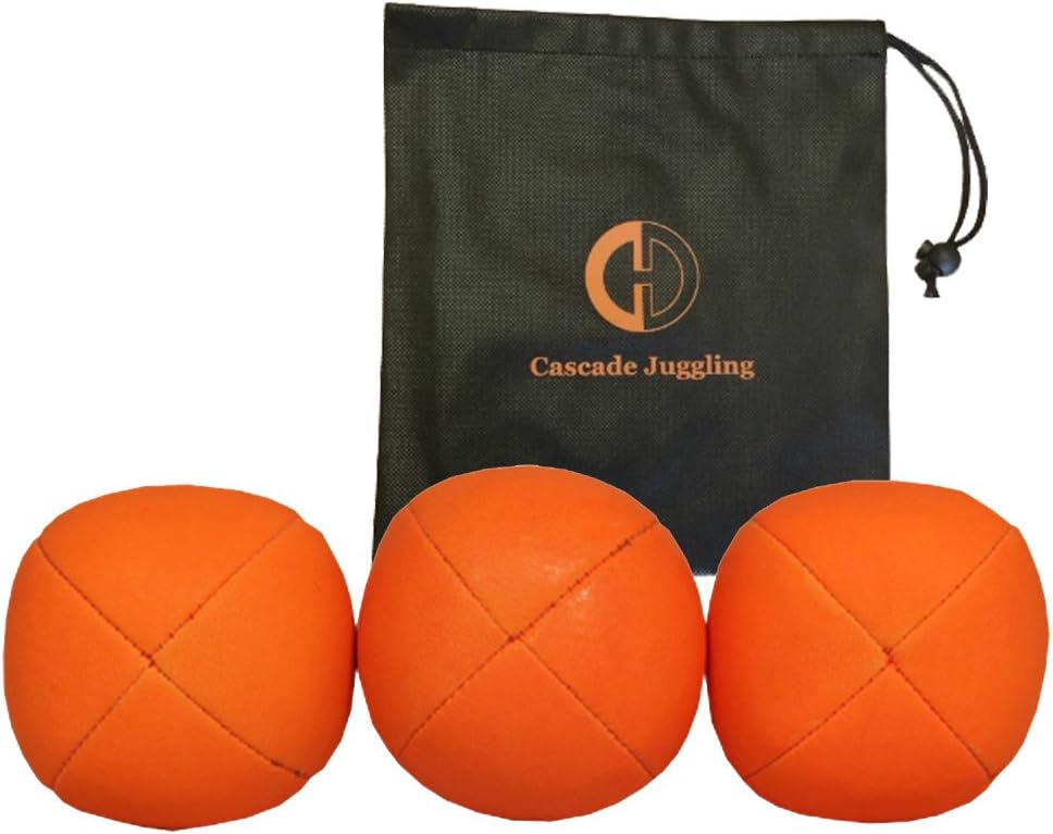 3 x Pro UV Smoothie Juggling Balls & Bag - Set of 3 Juggling Balls - Orange