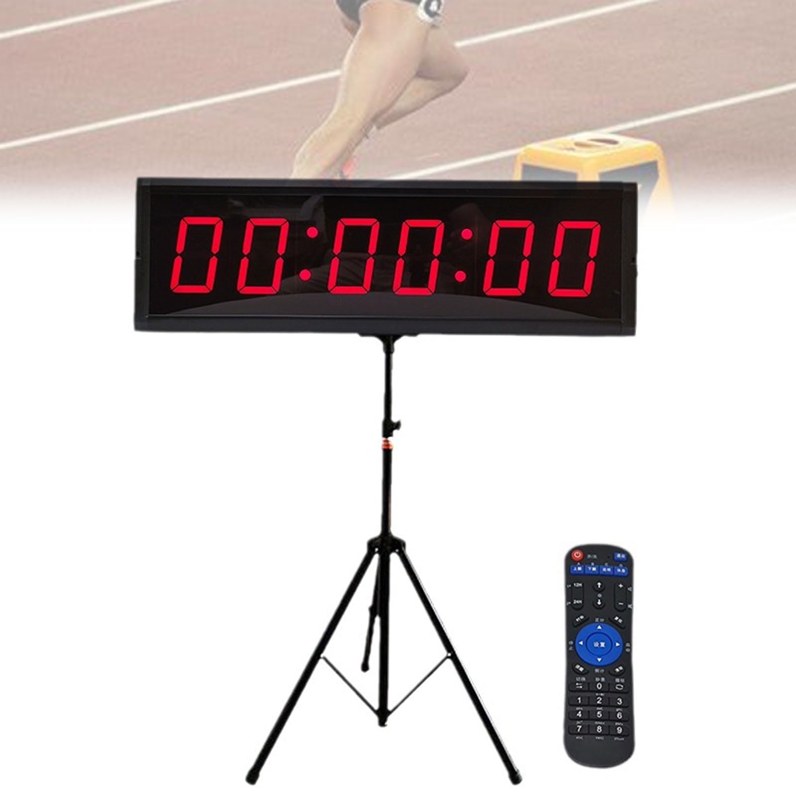 Cronometro digitale a 6 cifre, cronometro digitale a LED con cronometro ciclico, memoria dati 20, angolo di visione di 120°, per sport, fitness, corsa, basket, nuoto