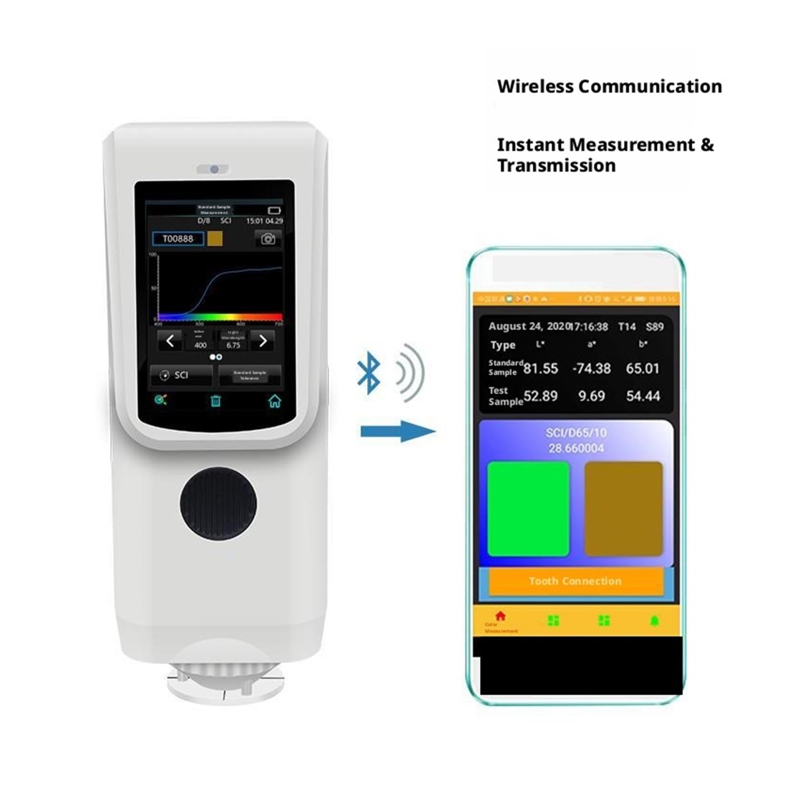 Espectrofotómetro, Probador Plástico Portátil Del Color Colorímetro Espectrómetro CR7 D/8 PDA 3nh