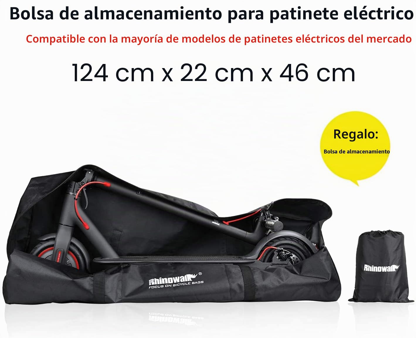 Bolsa de transporte para scooter eléctrico, bolsa de transporte plegable para scooter, mochila de hombro, resistente para Mijia M365 / M365 Pro Xiaomi Segway (negro)
