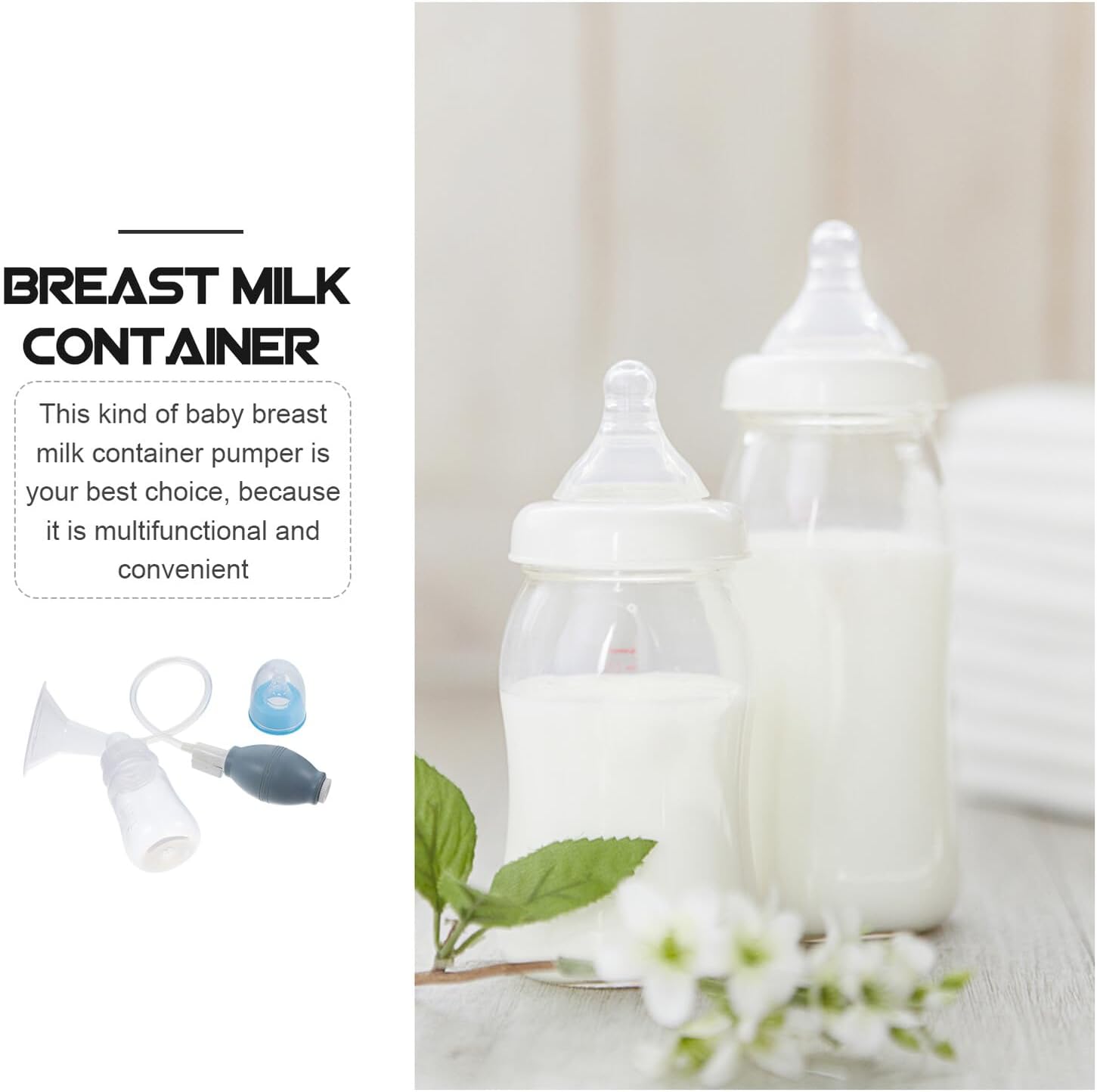 Manual Breast Milk Suction Pump Kit for Mothers Portable Handheld Silicone PP Material Breastfeeding Accessory Easy One-Hand Operation Multifunctional Milk Storage Safe Practical