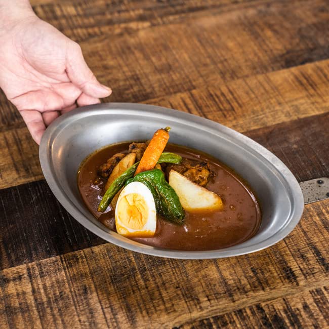 Amazon.com: 青芳 Vintage Inox Vintage Curry Plate, D, Made in