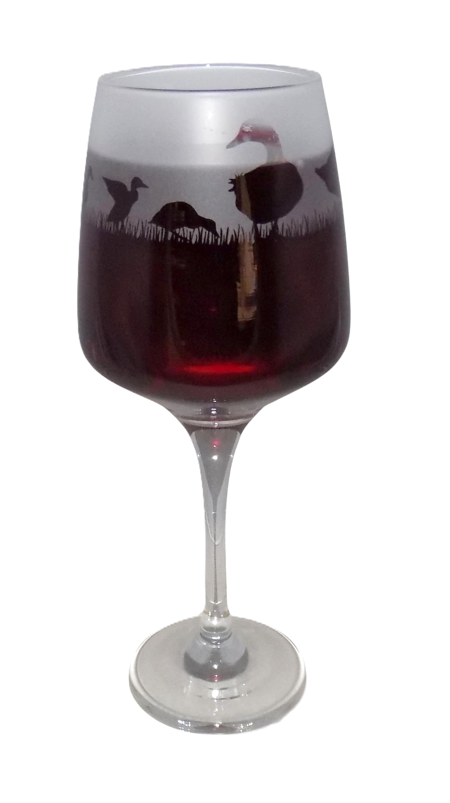Beautiful 'Duck' Hand Etched Stemmed Wine Glass - Lovely Duck Owner Gift!