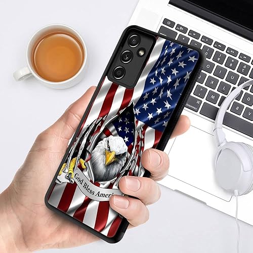 Miniatura 5 de Funda compatible con Samsung Galaxy A14 5G, diseño de bandera estadounidense Eagle Rip Galaxy A14 5G para niños y hombres, TPU suave a prueba de