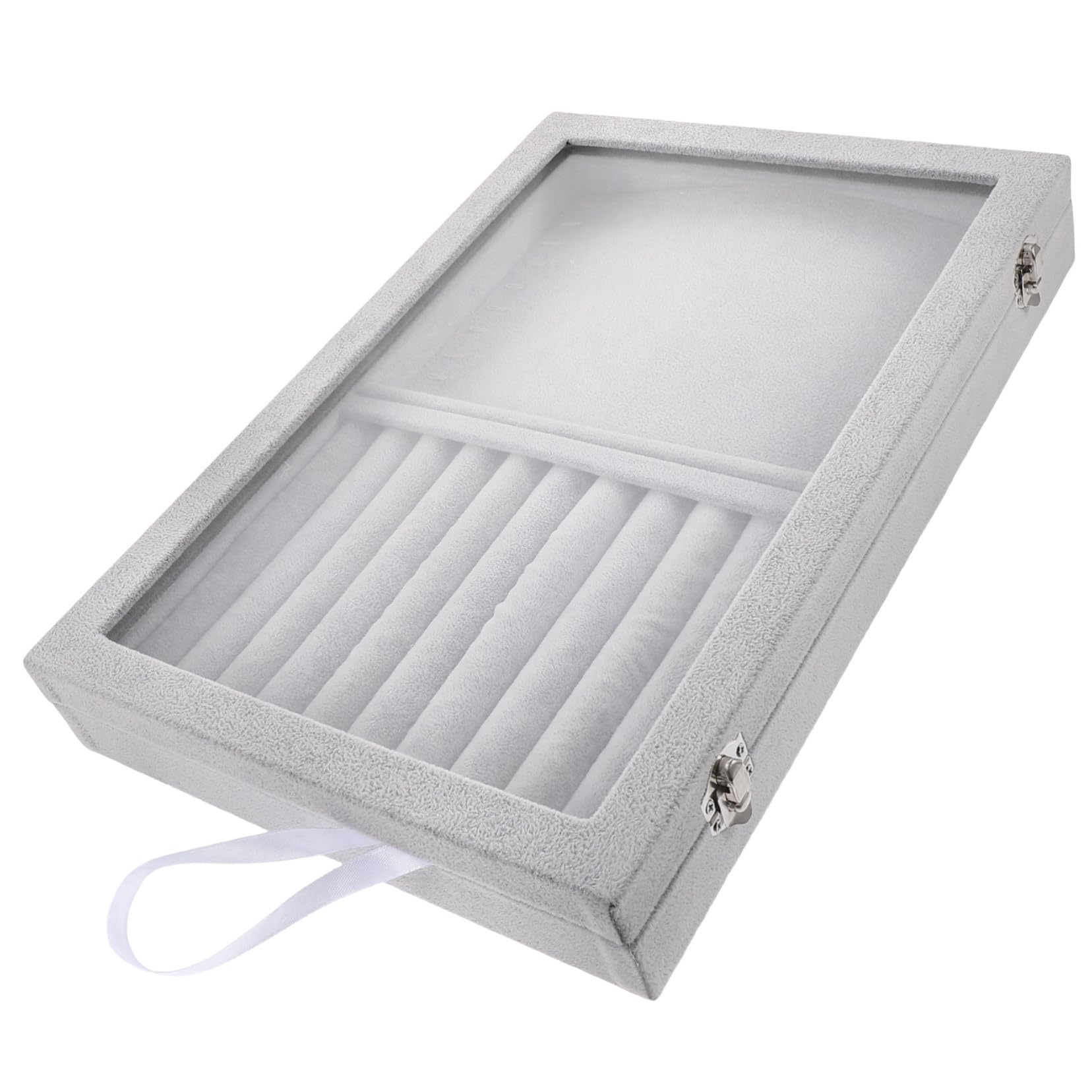 Transparente Schmuckbox mit Klarsichtdeckel Tragbarer Organizer für Ringe und Halsketten Stapelbare Aufbewahrungsbox für Reisen Leichter Schmuckkasten mit Sichtfenster für Kleine