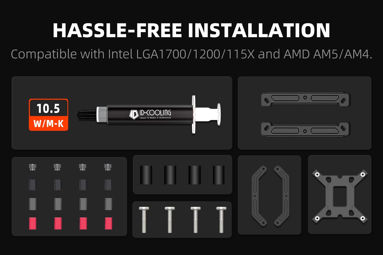Contents of the ID-COOLING FROZN A400 ARGB package