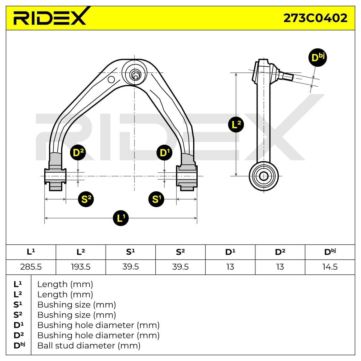 RIDEX 273C0402 Braccio oscillante sospensione ruota Anteriore Destra Compatibilità con ALFA ROMEO 159 Sportwagon 939