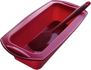 Backhaus FlexBake Moule Ă  Cake Silicone 22 cm avec Spatule Maryse â Silicone Platinium 100%, AntiadhĂ©sif, Sans BPA, Format IdĂ©al Cake, Gateau et Pain Maison, Compatible Four, Lave-Vaisselle â Rouge