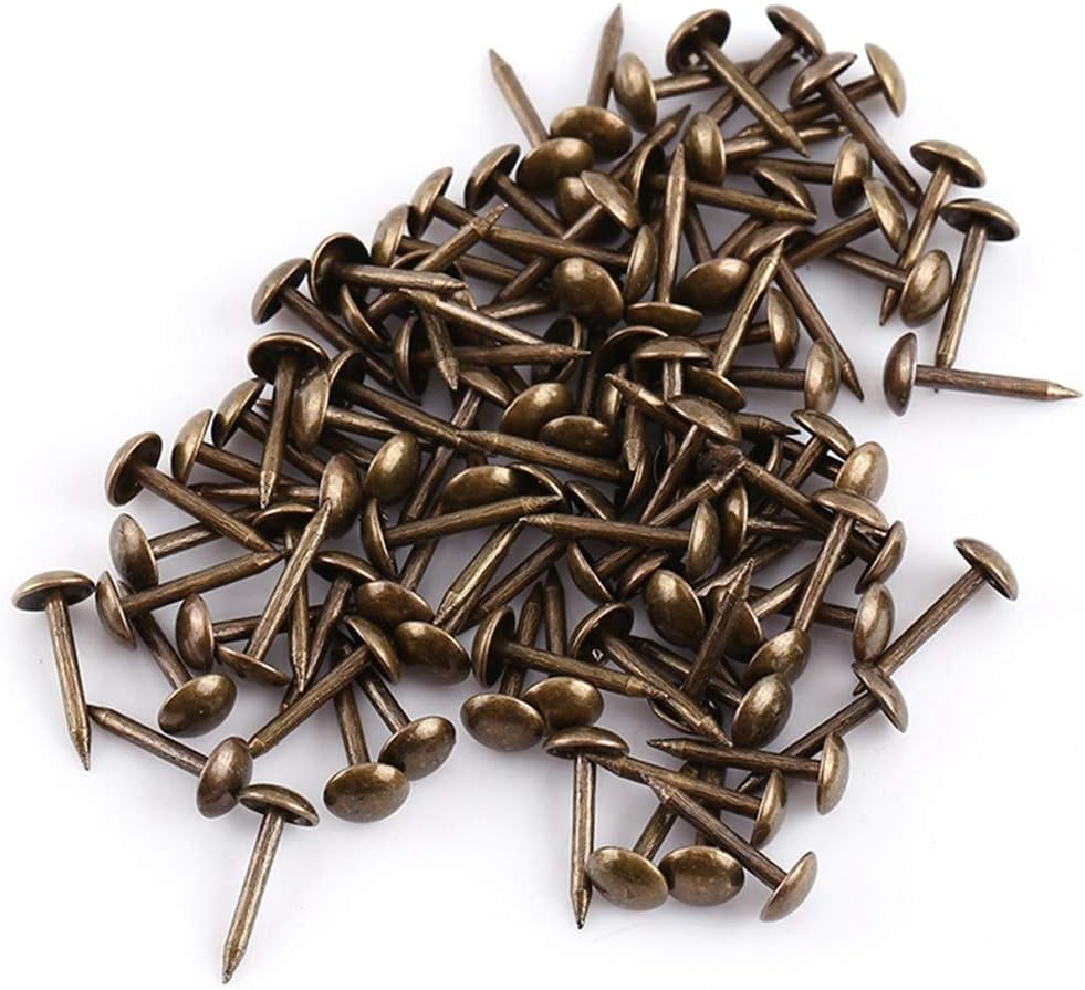Yosoo 100pcs Antique Bronze Upholstery Nail Wood Decorative Tack Stud for Home Furniture Decor (Size:Type1-green Bronze)