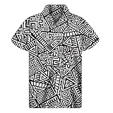 Colorido Tótem étnico Camisa para Hombres Verano Retro Azteca 3D Imprimir Solapa Camisa Camisas de Manga Corta con Botones