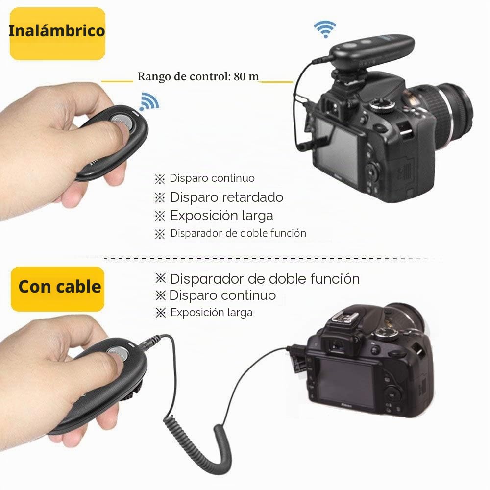 PHOLSY Disparador Control Remoto Cámara Mandos a Distancia Inalámbrico para Canon R100 R8 R6ii R7 R10 90D 250D 850D 6Dii; para Olympus OM-1 EM1X EM1ii EM5iii; para Fuji GFX50Sii XT3 XT4 XT5 XT30 | Compatible con Canon R100 R8 R6ii R7 R10 250D 6Dii 7Dii; O
