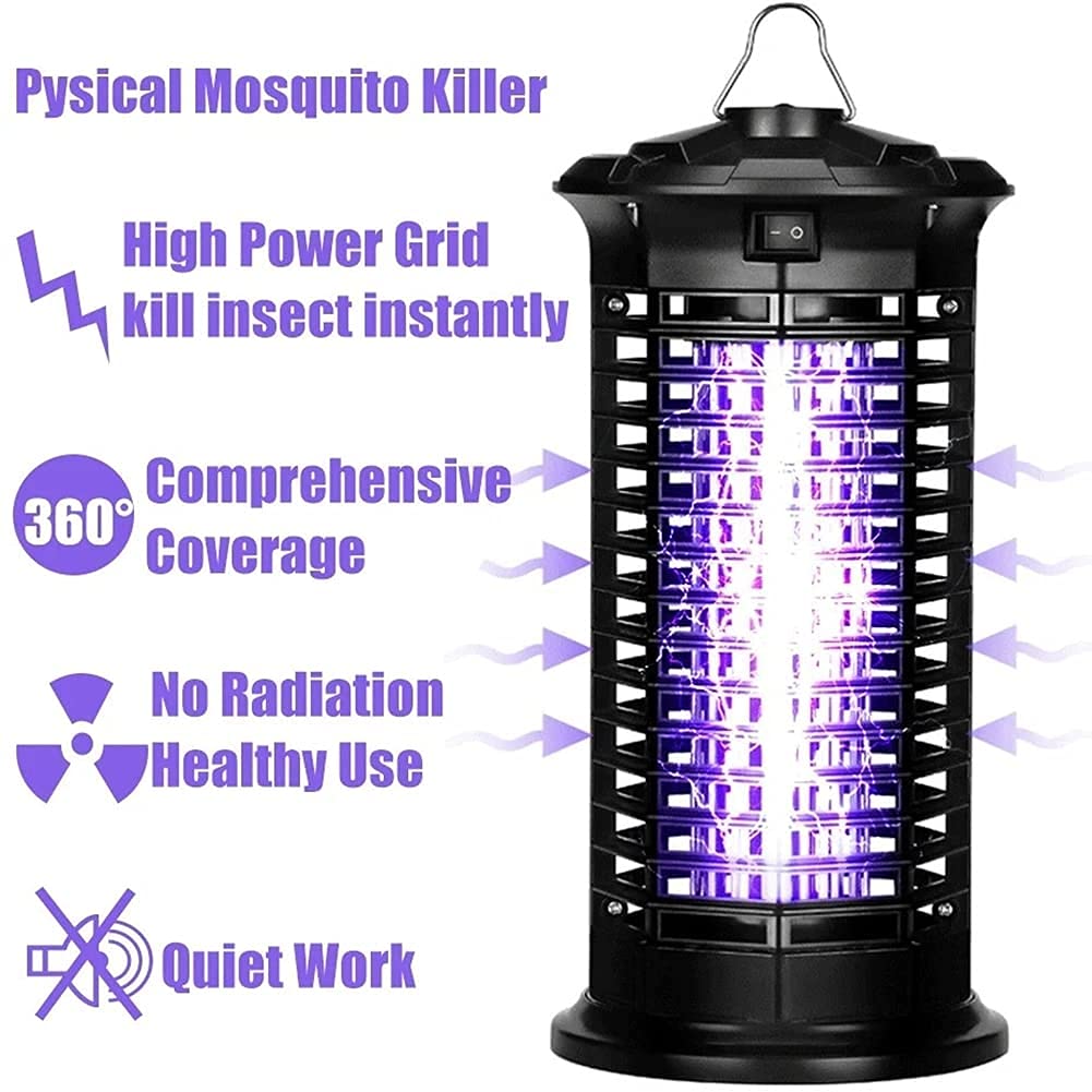 Lámpara para Matar Insectos al Aire Libre, Zapper eléctrico para Matar Mosquitos, trampas para Moscas con luz Ultravioleta física, Mata Insectos electrónico a Prueba de Agua, para Interiores y exter