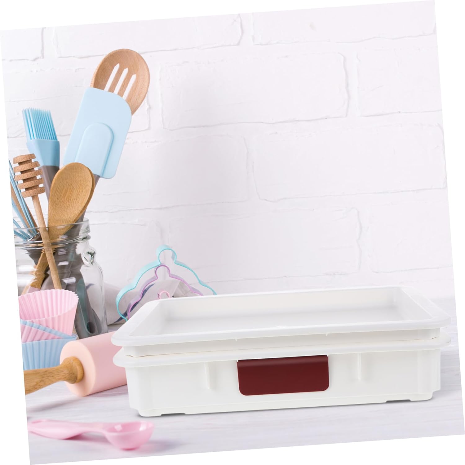 LABRIMP Pizza Dough Proofing Box Stackable Tray Lids Pizza Boxes Bulk Bread Dough Keeper Collapsible Storage Container