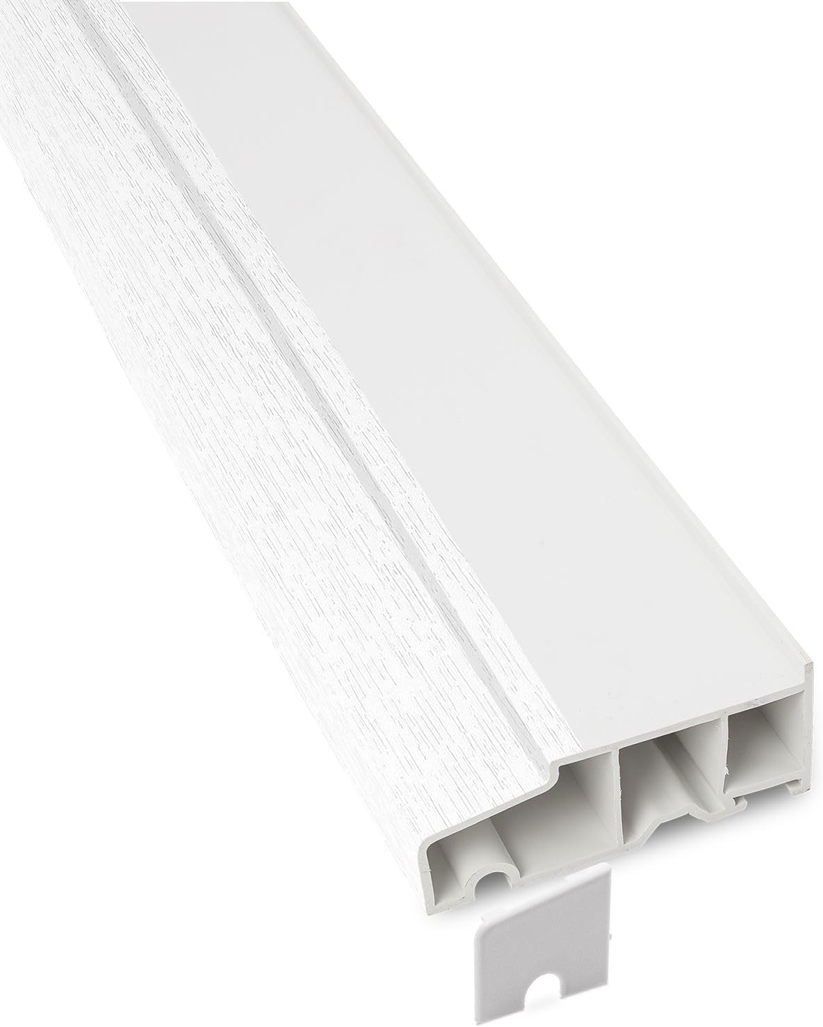 85mm Profile 22 Stub Window Sill (with End Caps) - White Ash/White, 1.35m