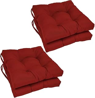 Cojines para Silla, 45x45x7 CM, Efecto Tridimensional, Relleno de 100% Fibra Hueca, Ideal para Comedor, Terraza, Sala y Restaurante, Fabricado en España (4, Rojo)