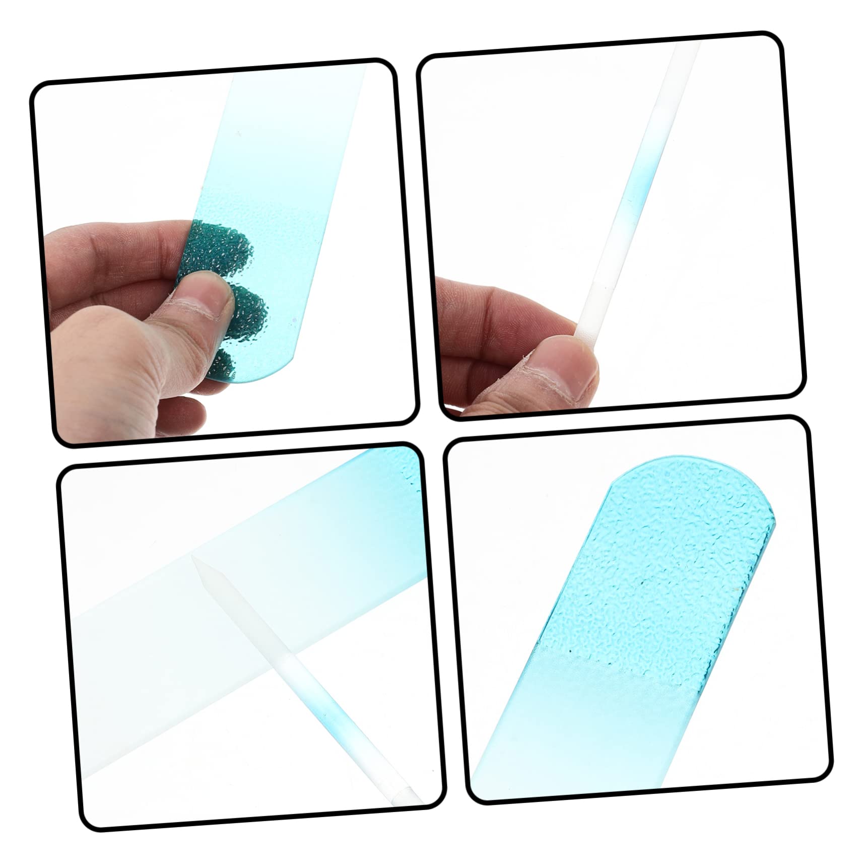 Beavorty 6piezas Limas De Uñas De Vidrio De Limas Cilíndricas Para Uñas Gruesas Herramientas De Manicura Reutilizables y Resistentes Portátiles y Fáciles De Limpiar