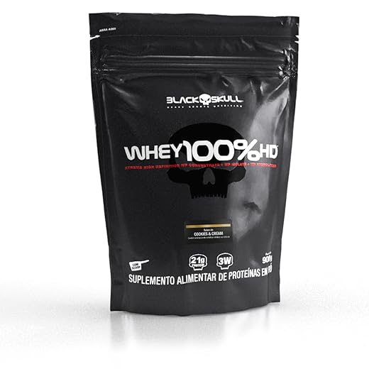 Refil Whey 100% Hd Cookies & Cream 900G, Black Skull