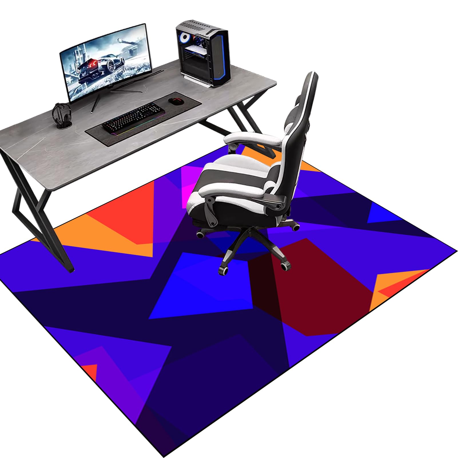 60 x 100 cm Gaming Chair Mat Non-Slip Protective, Office Carpet Protector Chair Mat, Floor Protector for Office Chair, Office Chair Mat for Hardwood Floor, Multi-Purpose Hard Floor Protection Mat