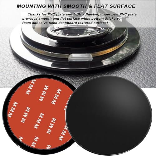 Miniatura 3 de Paquete de 2 discos de montaje para tablero de instrumentos de automóvil de 3.150 in para soporte de teléfono con ventosa, almohadilla adhesiva para