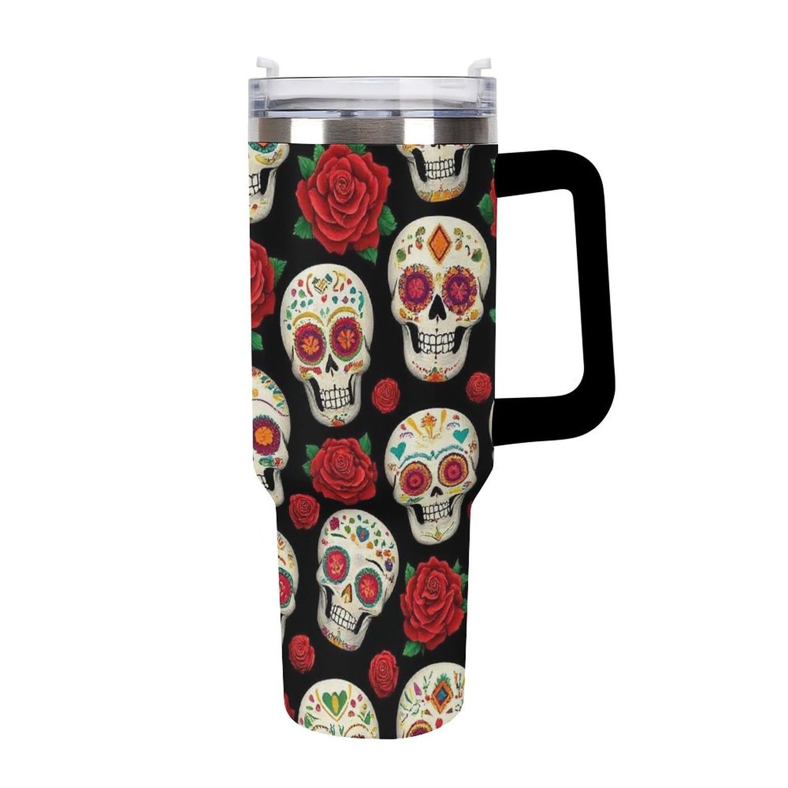 Tasse isotherme en acier inoxydable avec paille pour voiture et voyage