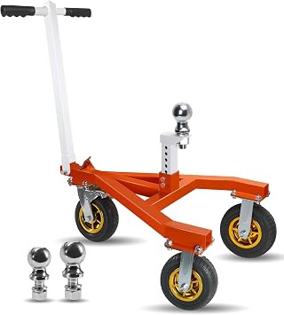 Trailer Dolly, 3500 lb Tongue with 2 & 2-5/16 Receiving Tongues | Heavy Steel Trailer Mover, Suitable for RV Boat Motorcycle Jet Ski