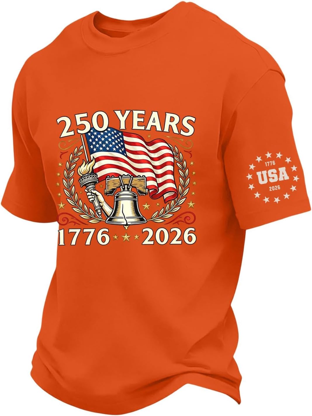 RTRDE 250th Anniversary USA Shirts for Men Short Sleeve American Flag Print Memorial Day Patriotic Shirts, S-5XL