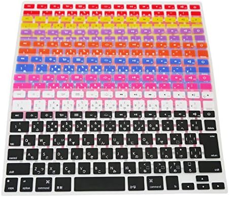 [Keyboard Cover] Japanese Keyboard Protective Cover for Apple MacBook Air Pro Retina 13,15,17 Laptop Waterproof Anti-scratch Silicone Type 9 Colors JIS Layout 570 – 0002 , White