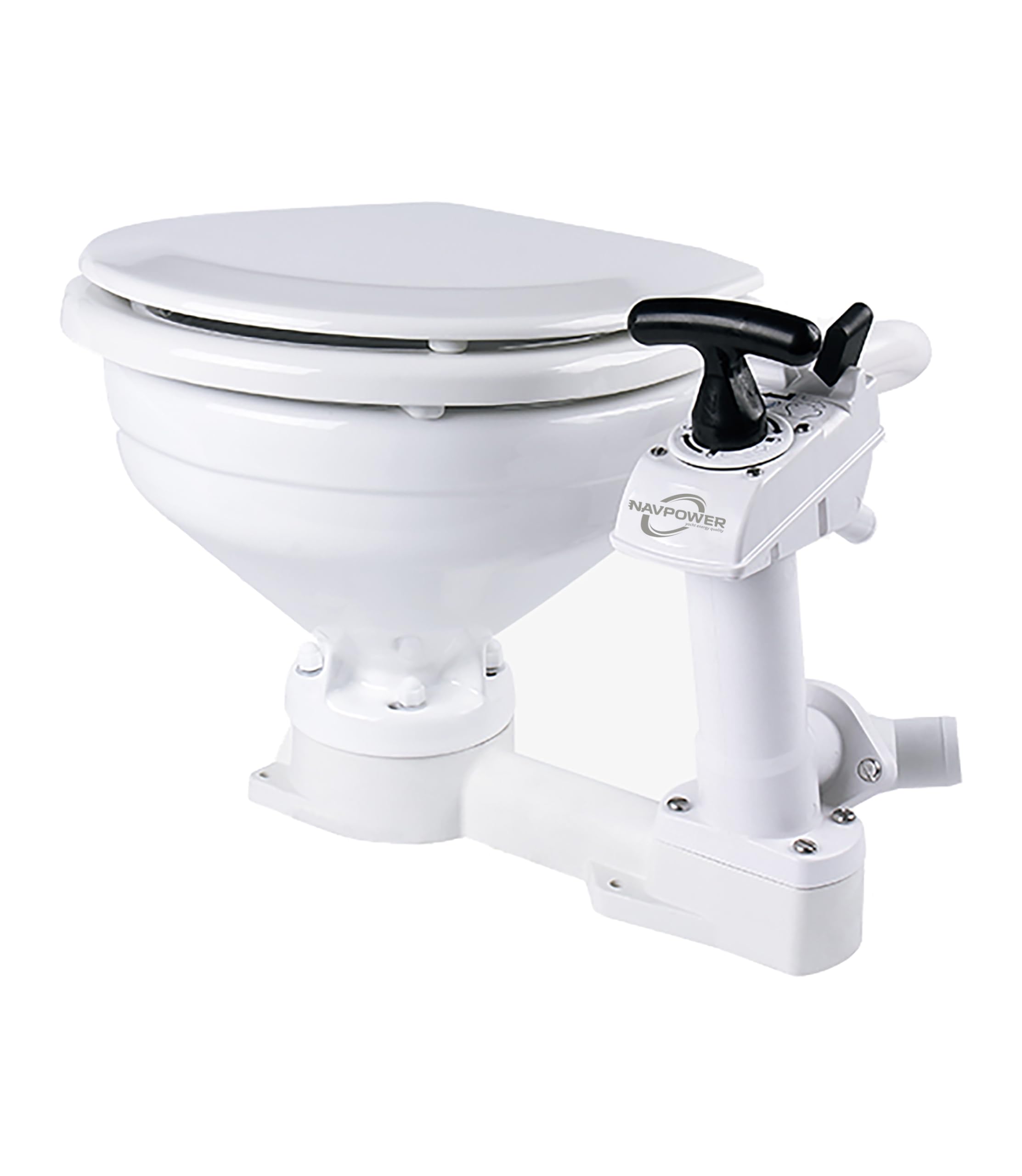 WC Manuel Compact NAVPOWER - Toilette Nautique Pour Bateau, Camping-car - Système Twist & Lock