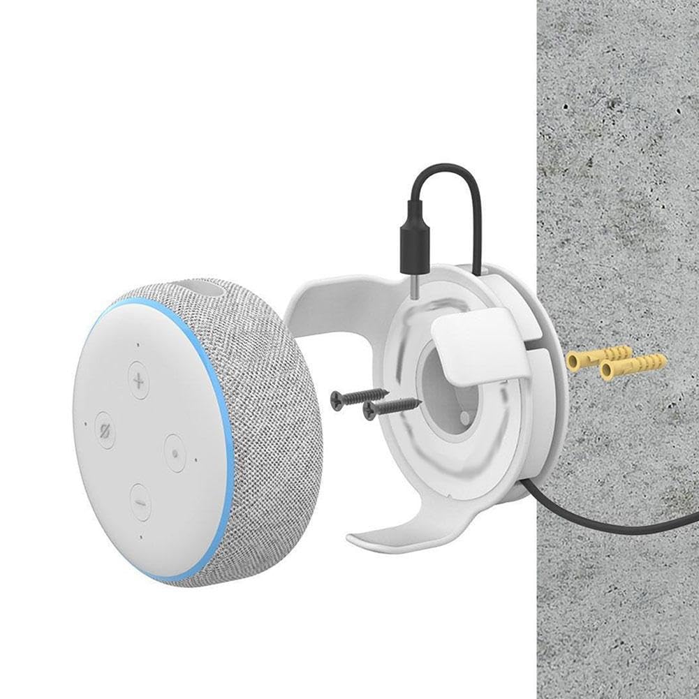 Supporto da parete Echo Dot, 2 supporti da parete per Echo Dot di 3a, 4a e 5a generazione, gestione dei cavi integrata, accessori salvaspazio per altoparlanti Dot Smart, con viti (2 pezzi)