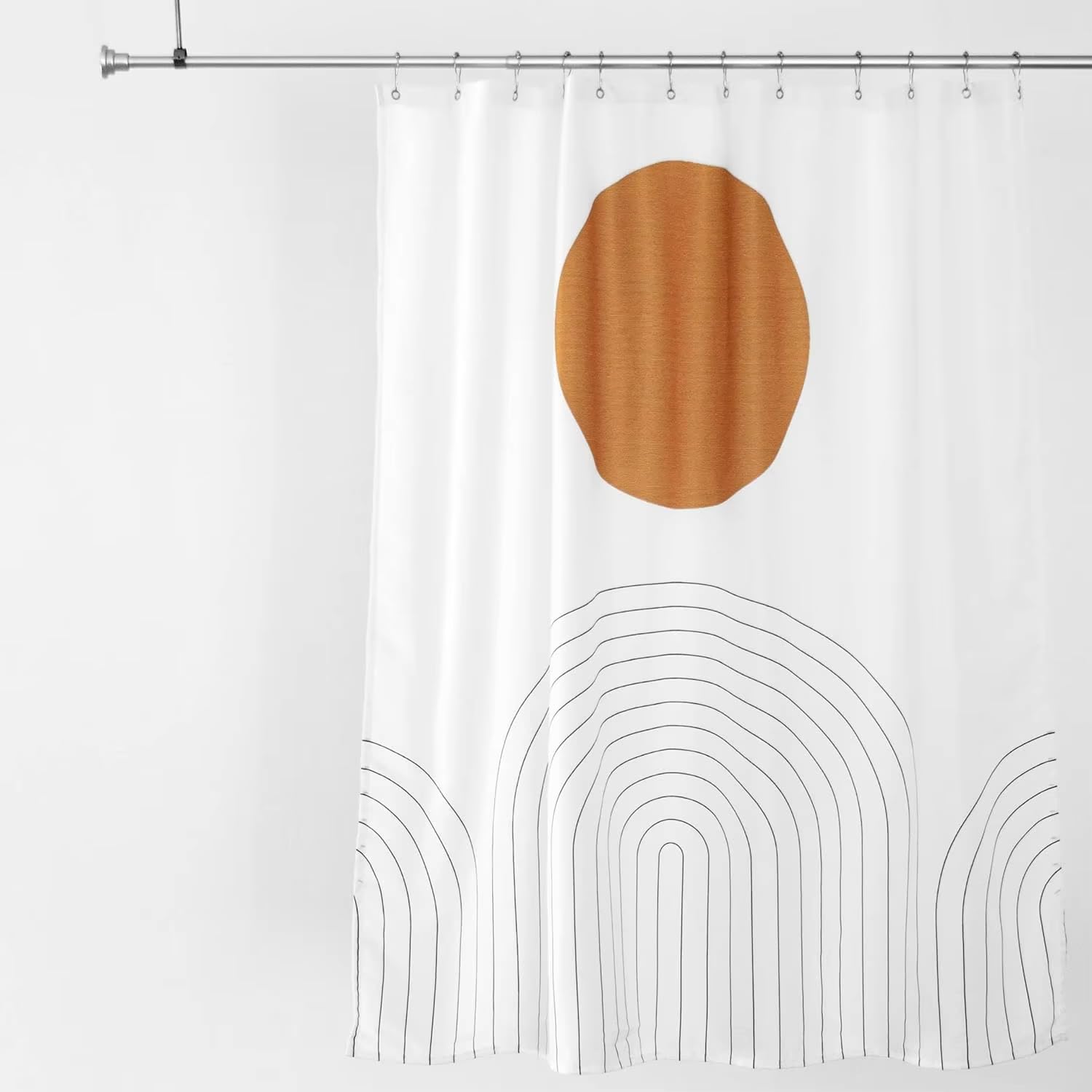 Tenda da doccia astratta e minimalista con ganci: tenda da doccia impermeabile e bellissima per qualsiasi arredamento da bagno in stile bohémien (240x198 cm(larghezza x altezza)