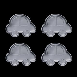 4 PCS Wall Protector Door Stopper Transparent Silicone Bumper 2" Cars Shape Self Adhesive Cabinet Furniture Door Handle Bumper Wall Protector Shield Cushion
