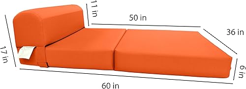 Miniatura 50 de Sofá cama plegable color gris de espuma, 6 pulgadas. Grosor x 32 pulgadas, ancho x 70 pulgadas. Cama de Invitados, cama plegable con espuma de alta