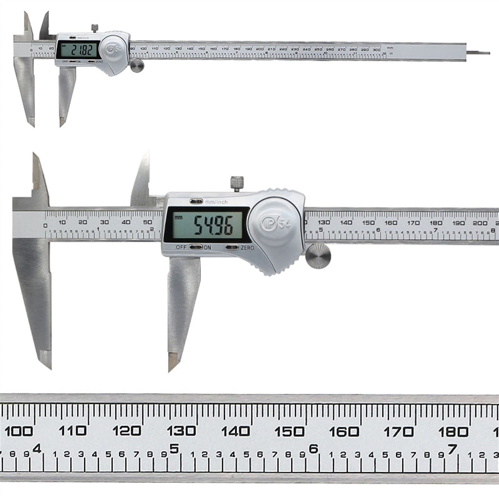 Ze stali nierdzewnej elektroniczny LCD cyfrowy suwmiarka z noniuszem mikrometr IP54 wodoodporne narzędzia do pomiaru głębokości i średnicy(0-300mm)