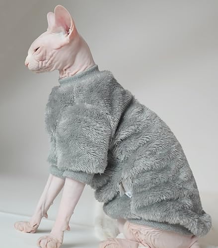 Miniatura 9 de Sphynx - Ropa para gatos de terciopelo de doble cara, suave y cálida, sin pelo, ropa para gatos para Cornish Rex, Devon Rex, Peterbald, Knnis, Abbey